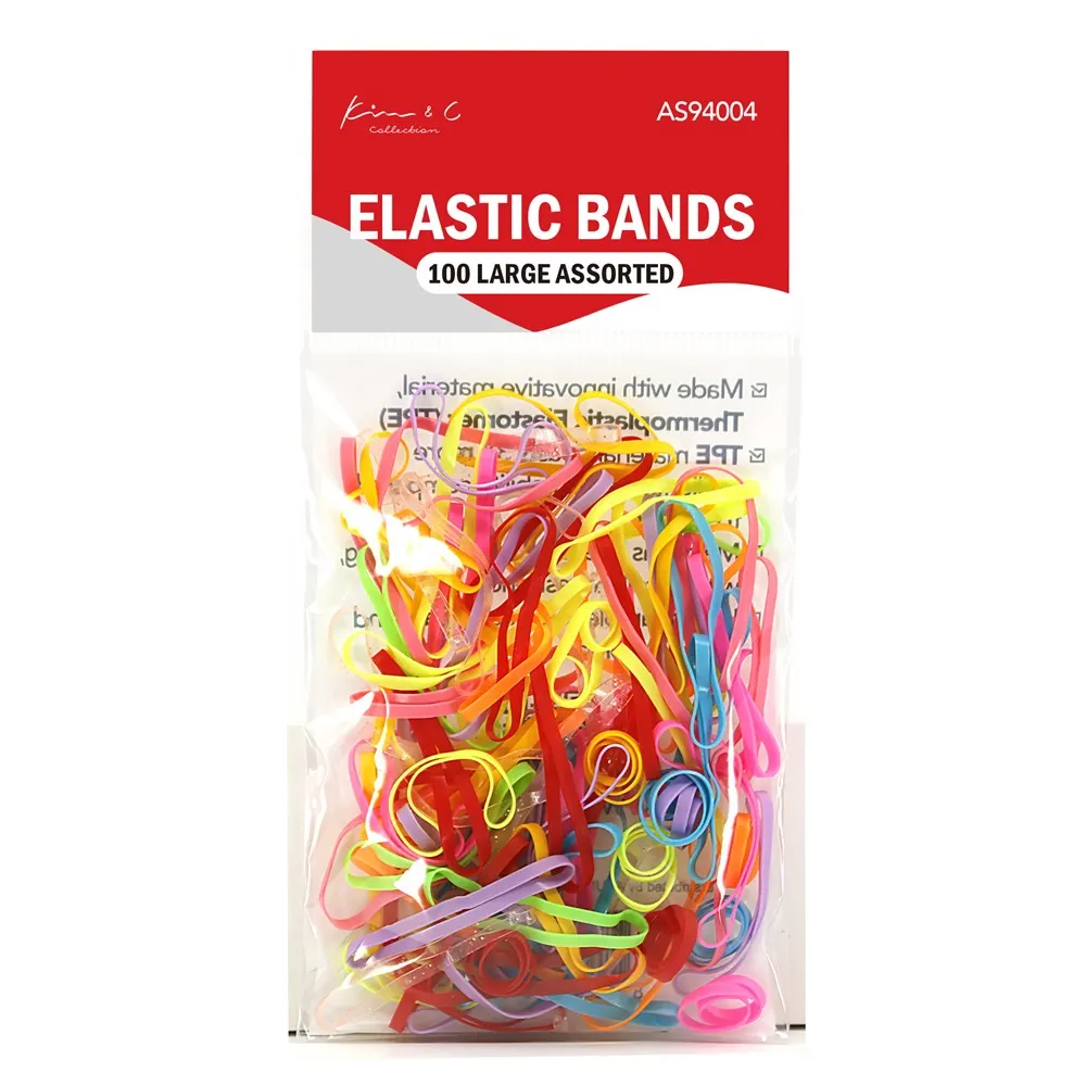 100 Large Elastic Bands - Assorted #94004