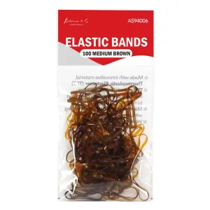 100 Medium Elastic Bands - Pearl Brown #94006