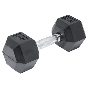 10KG Commercial Rubber Hex Dumbbell Gym Weight