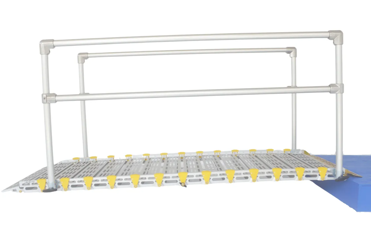 48" Wide Modular Ramp System with Straight End Handrails