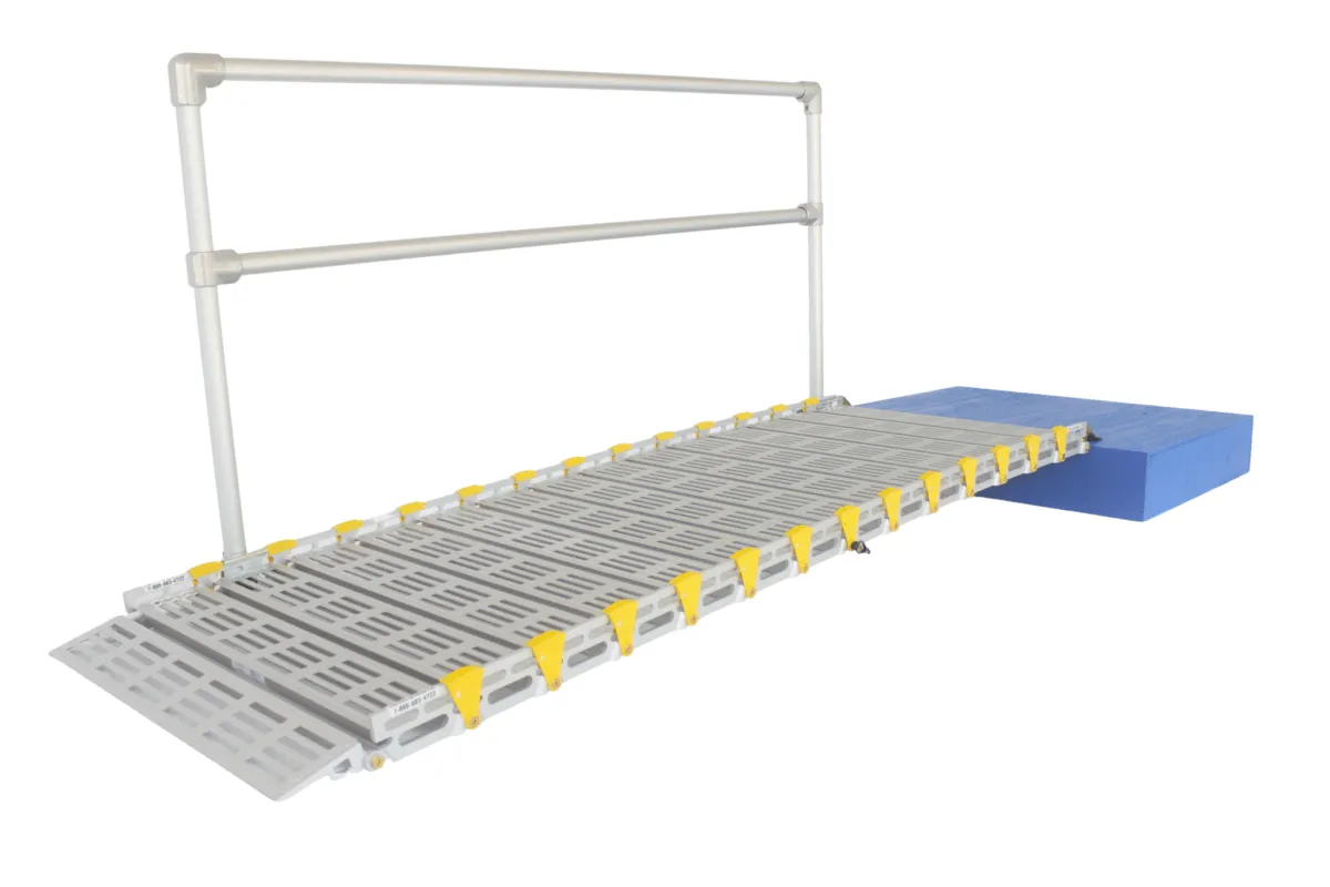 48" Wide Modular Ramp System with Straight End Handrails