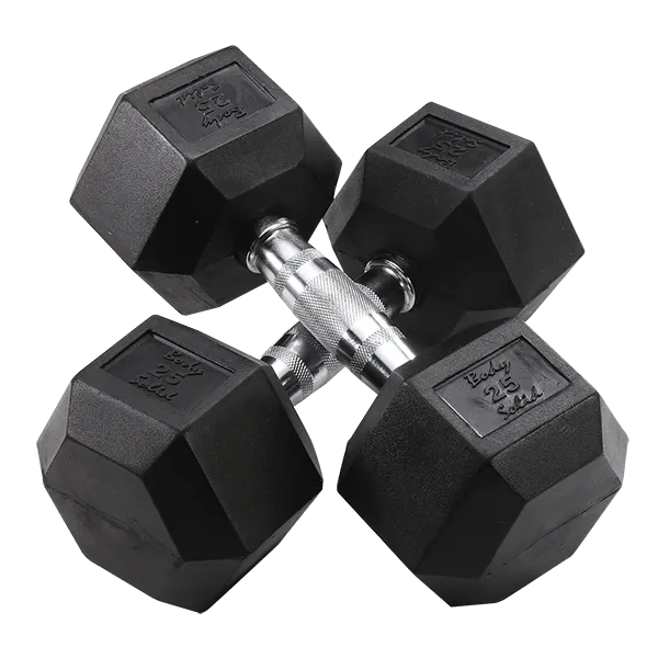 5-50 Pound Rubber Hex Dumbbell Set