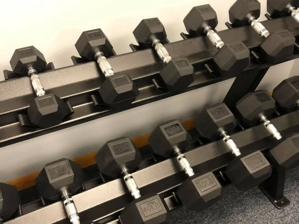 5LB-100LB Rubber Hexagon Dumbbells