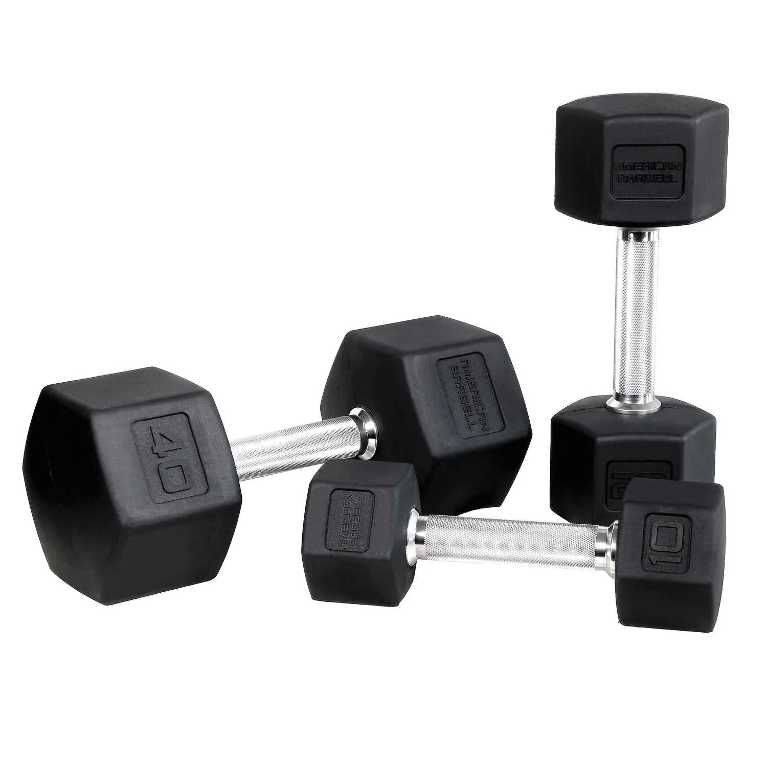 American Barbell Rubber Hex Dumbbells