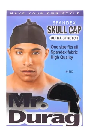 Annie Mr. Durag Ultra Stretch Spandex Skull Cap Black #4350