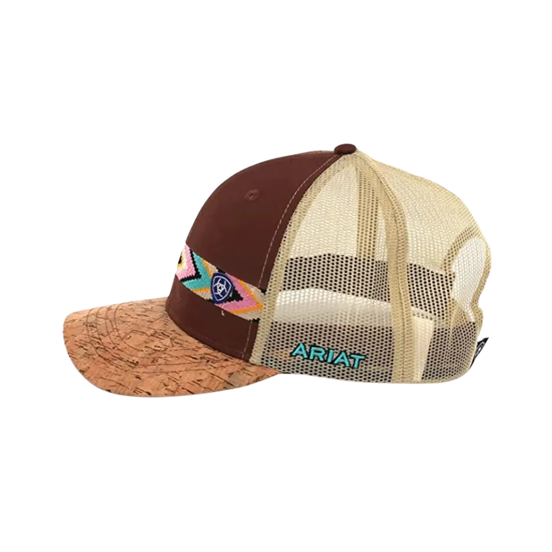 Ariat M&F Women's Aztec Design Brown Cork Brim Cap