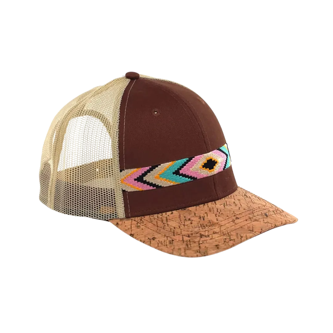 Ariat M&F Women's Aztec Design Brown Cork Brim Cap