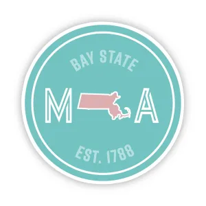 Bay State Massachusetts Sticker