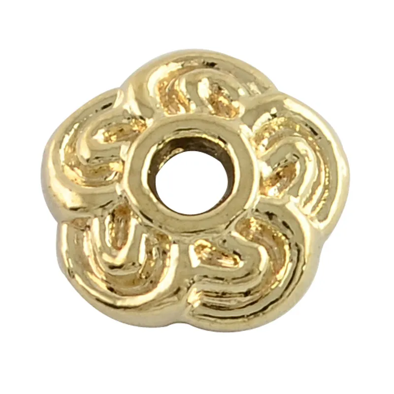 Bead Caps - Flower - 9mm - Golden