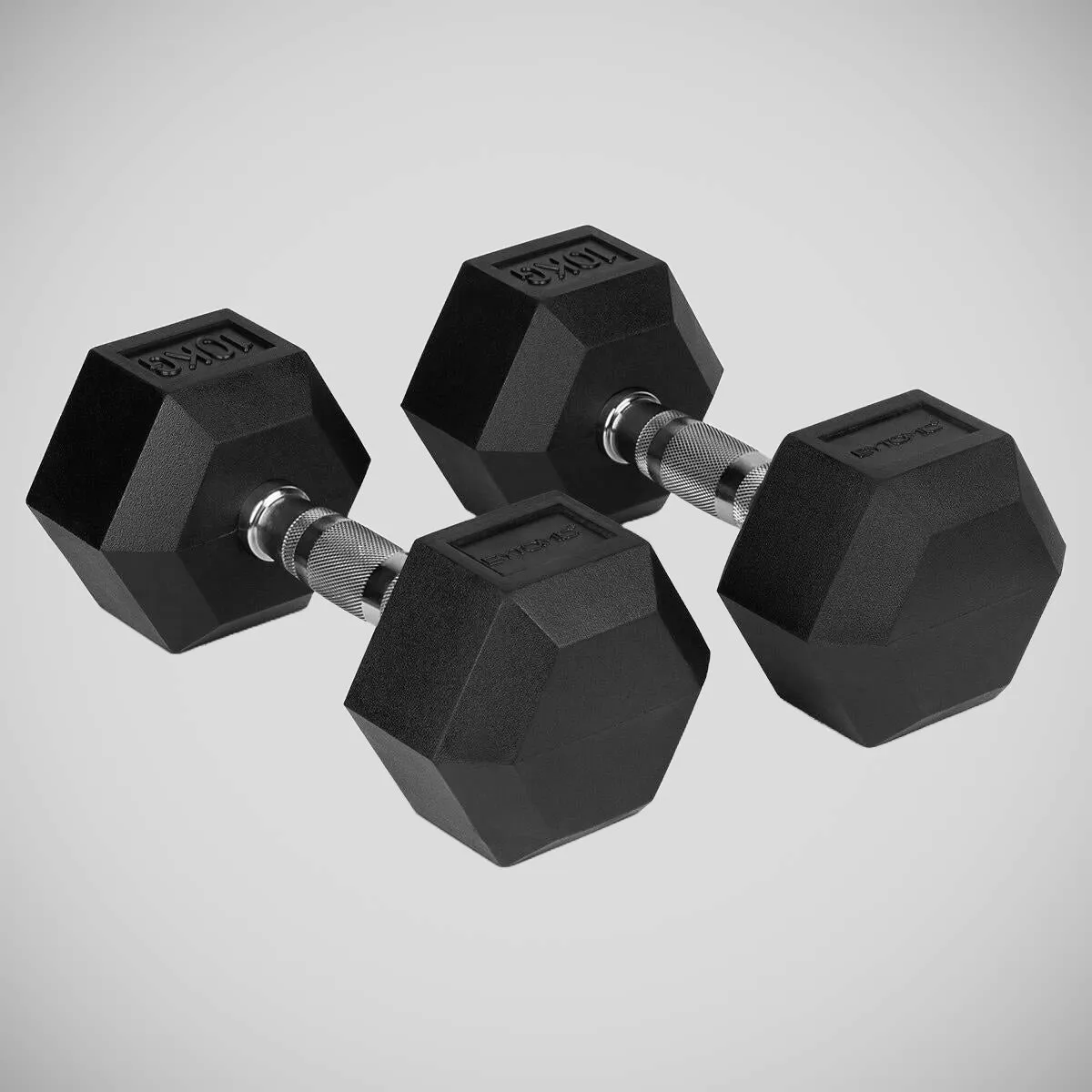 Bytomic Rubber 10kg Hexagon Dumbbell Set Black