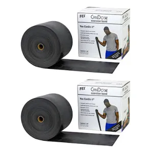 CanDo Low Powder Exercise Band - Twin-Pak - 100 yard (2 x 50 yard rolls) - Black - x-heavy