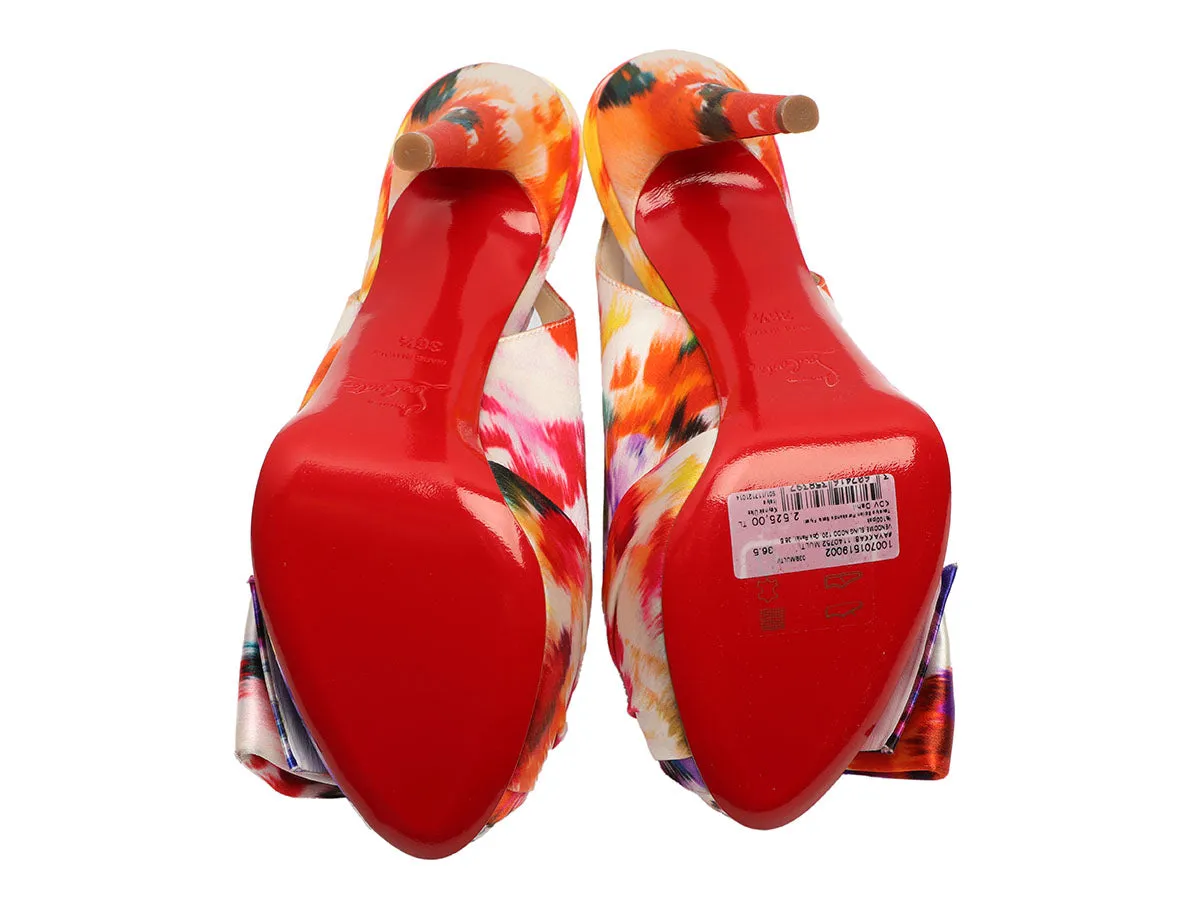 Christian Louboutin Multicolor Satin Vendôme Sling Nodo 120 Pumps