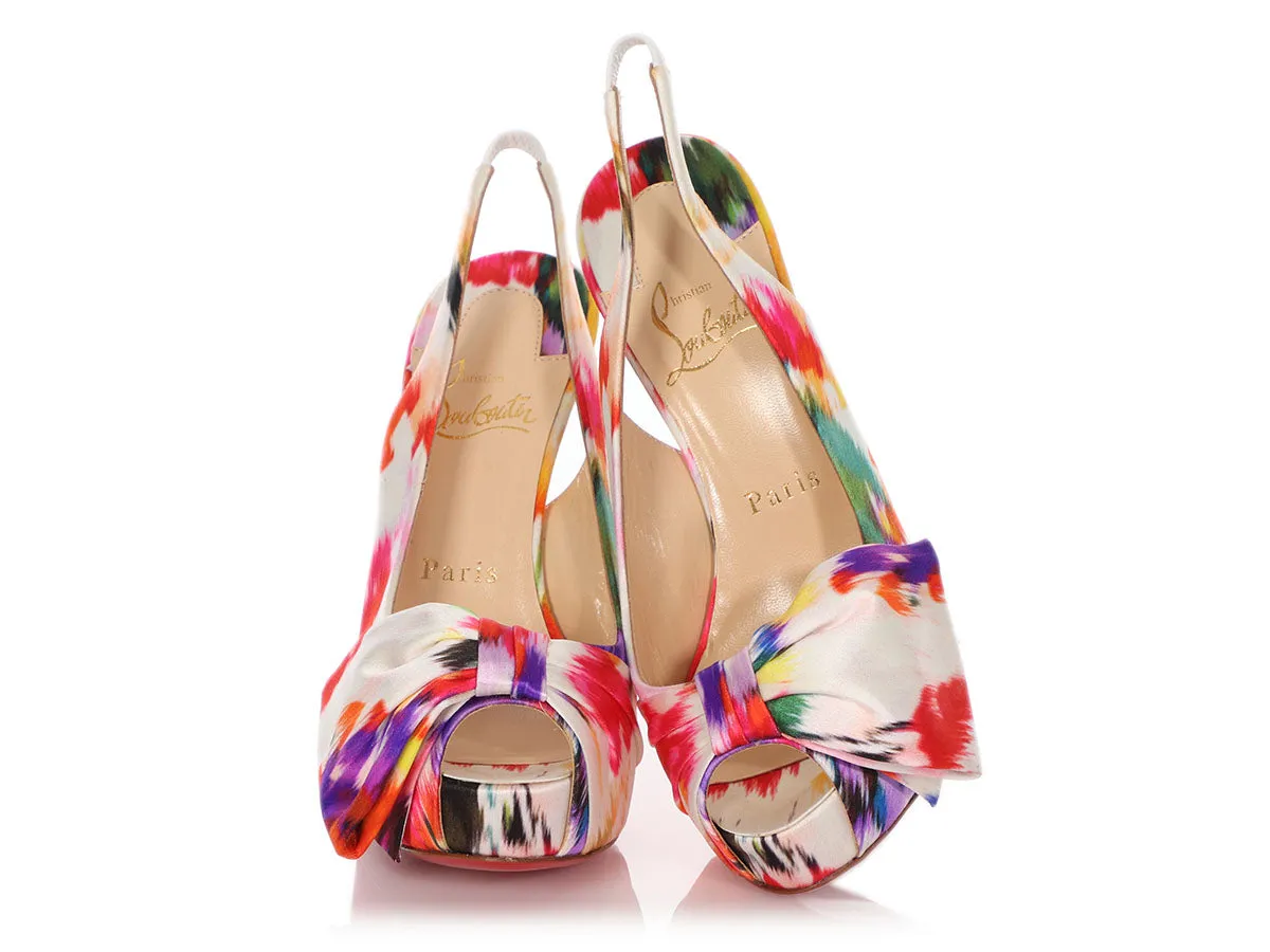 Christian Louboutin Multicolor Satin Vendôme Sling Nodo 120 Pumps