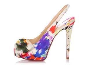 Christian Louboutin Multicolor Satin Vendôme Sling Nodo 120 Pumps