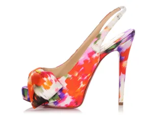 Christian Louboutin Multicolor Satin Vendôme Sling Nodo 120 Pumps