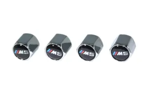 Chrome Valve Stem Tire Caps, Style: BMW  M5