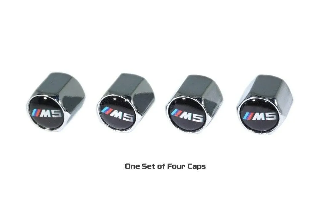 Chrome Valve Stem Tire Caps, Style: BMW  M5