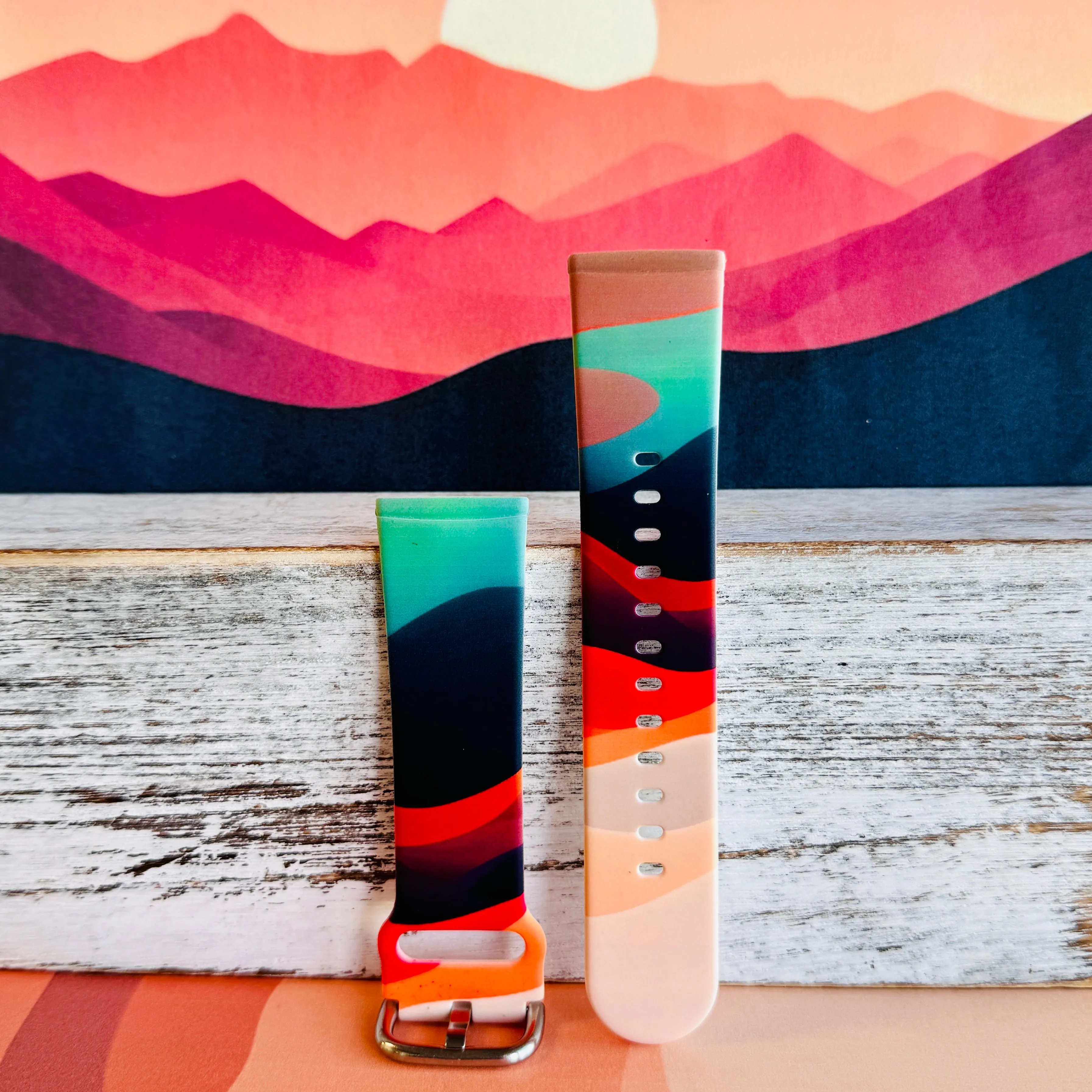 Colorful Dune Delight Print Silicone Band For Fitbit Versa 3/4/Sense