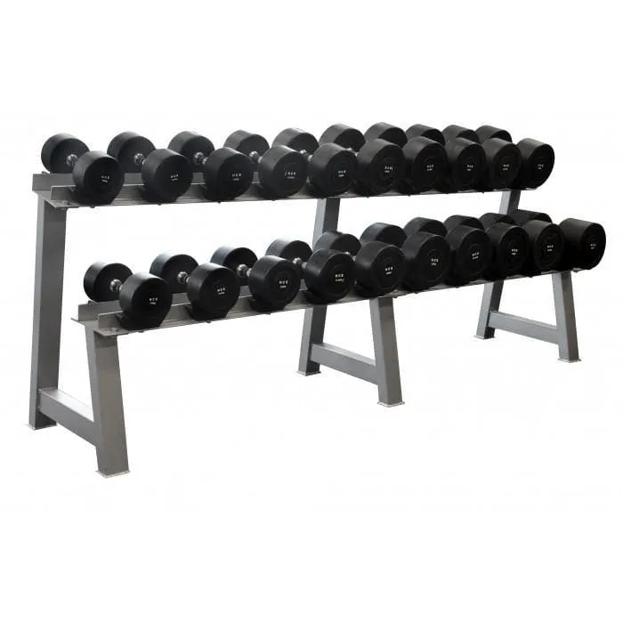 Commercial 2-Layer Dumbbell Rack with Saddle For Round Dumbbells