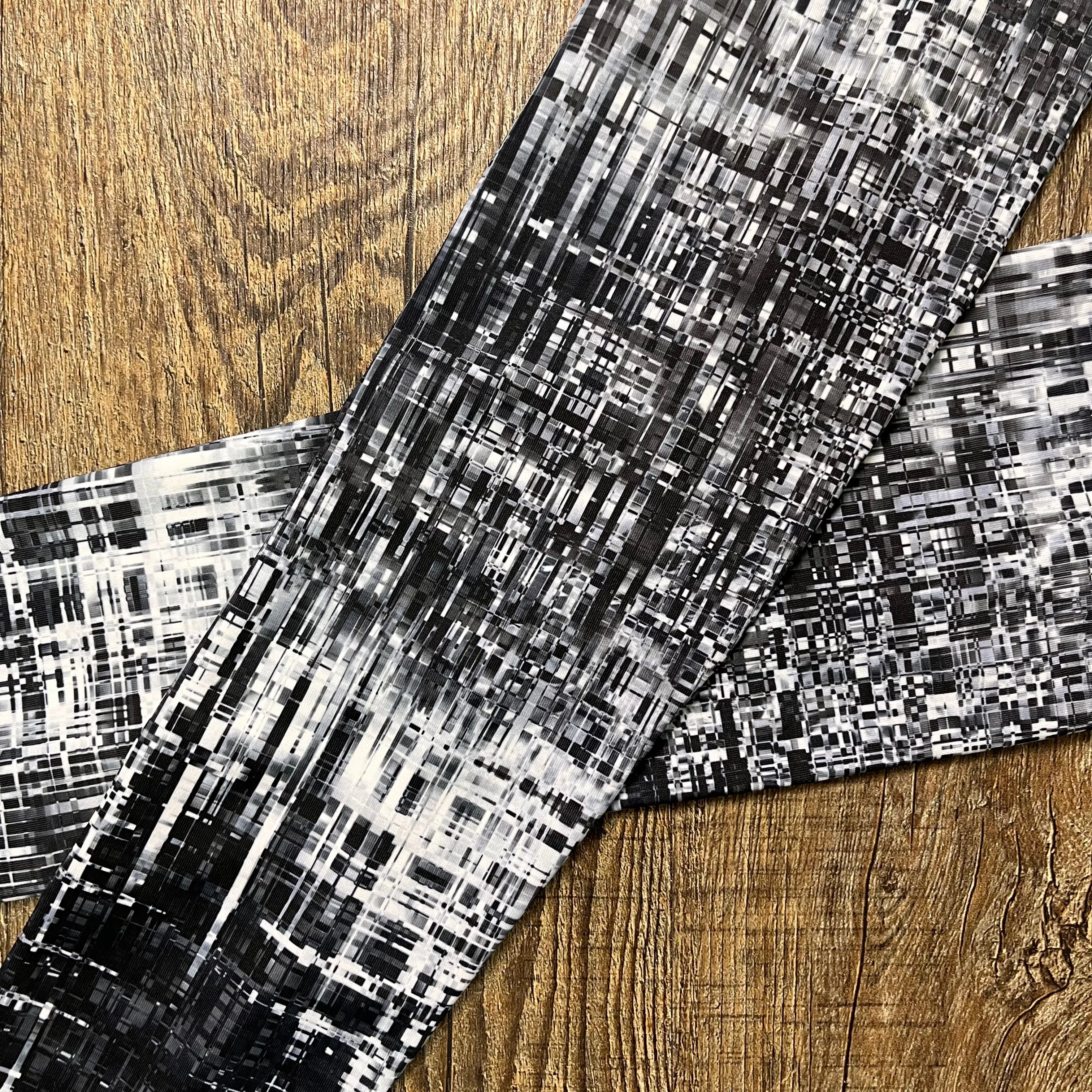 Compression Arm Sleeves in Black/White Matrix Print Spandex