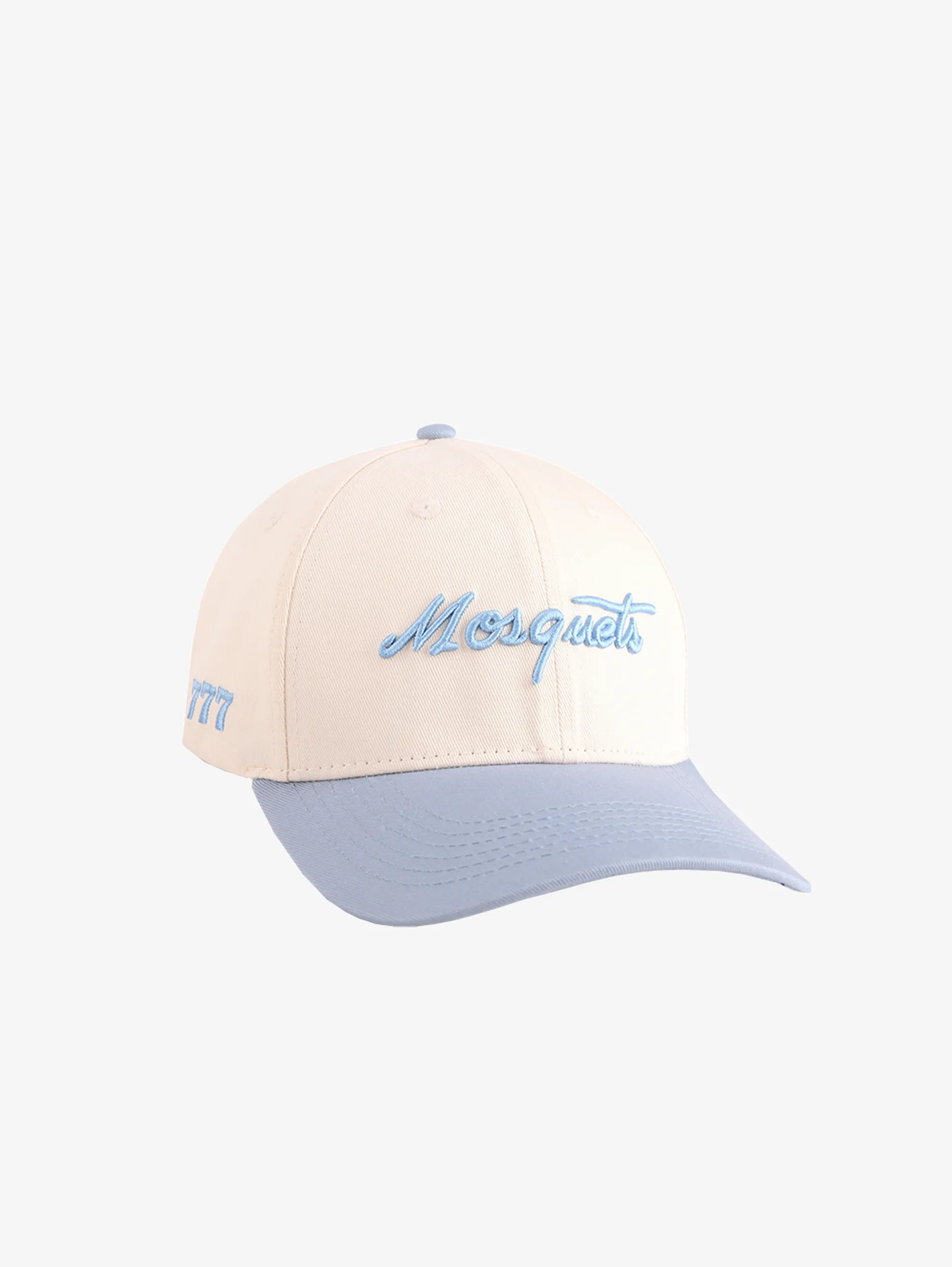 CREAM CONTRAST LIGHT BLUE BASEBALL CAP "MOSQUETS"