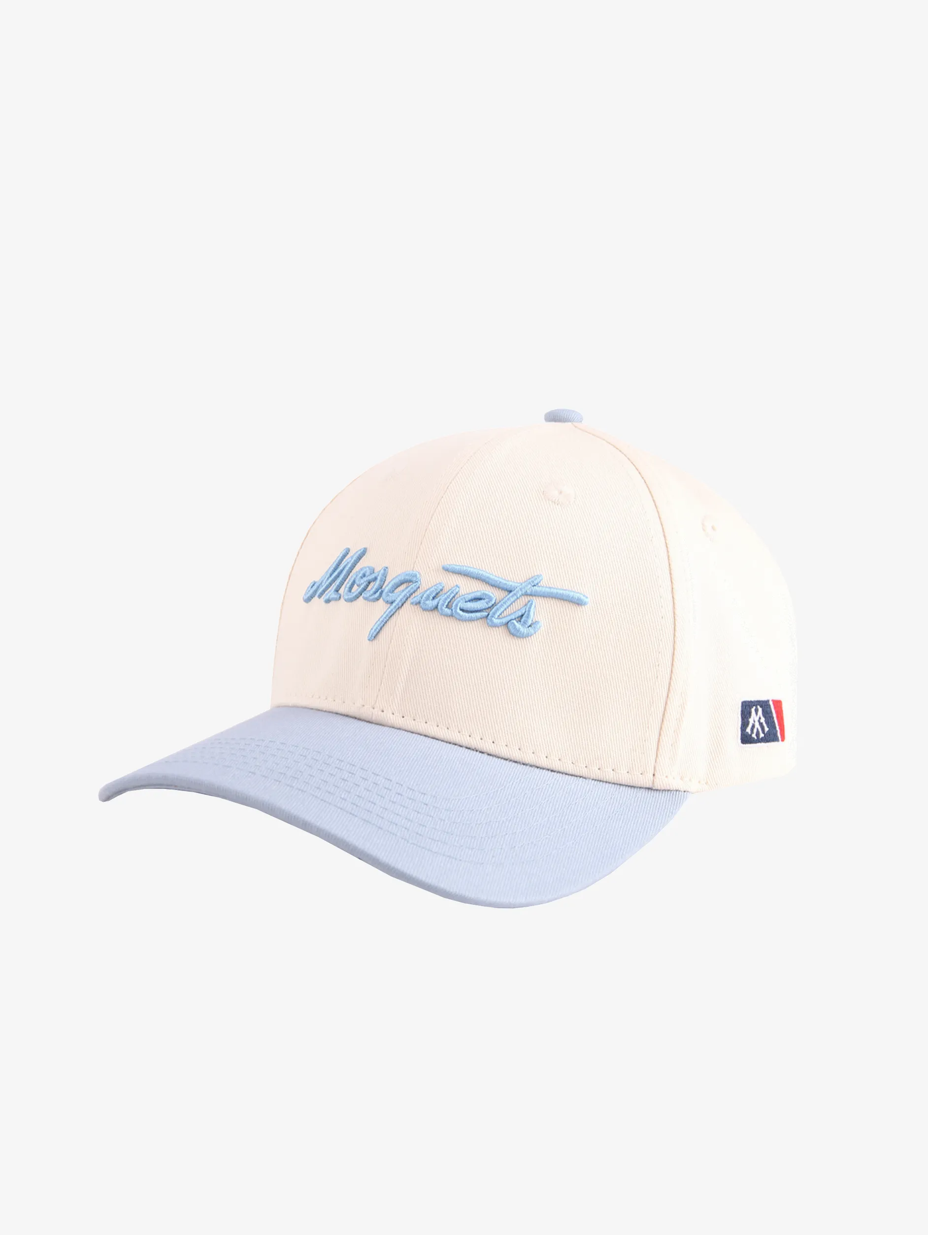 CREAM CONTRAST LIGHT BLUE BASEBALL CAP "MOSQUETS"