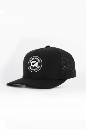 Custom Performance Peak Cap - CA Round Badge Black