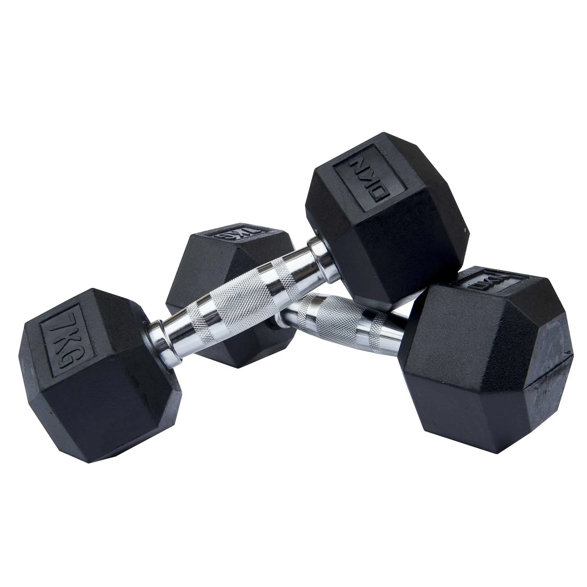 DKN Rubber Hex Dumbbells