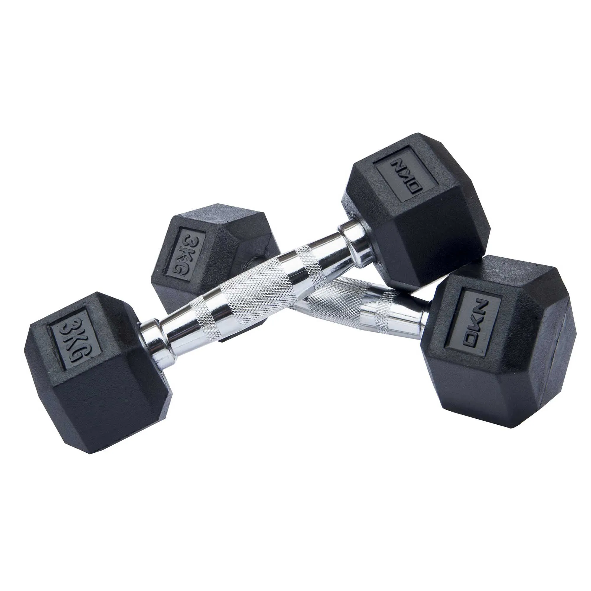 DKN Rubber Hex Dumbbells