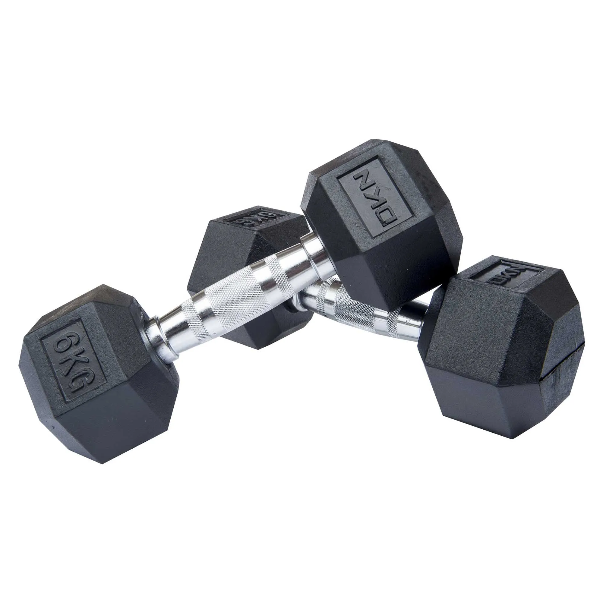 DKN Rubber Hex Dumbbells