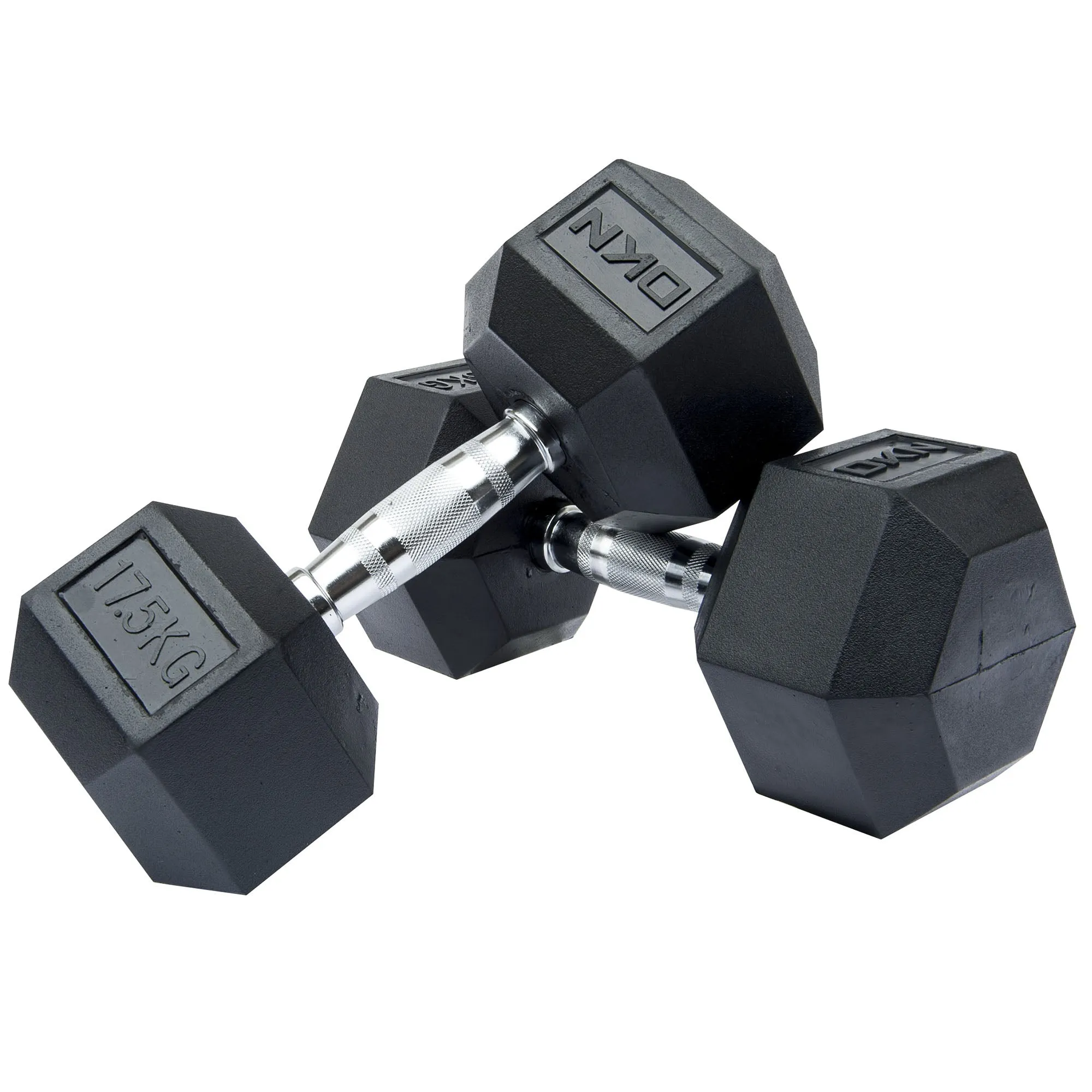 DKN Rubber Hex Dumbbells