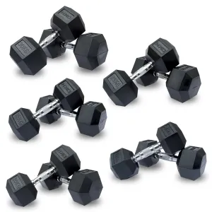 DKN Rubber Hex Dumbbells