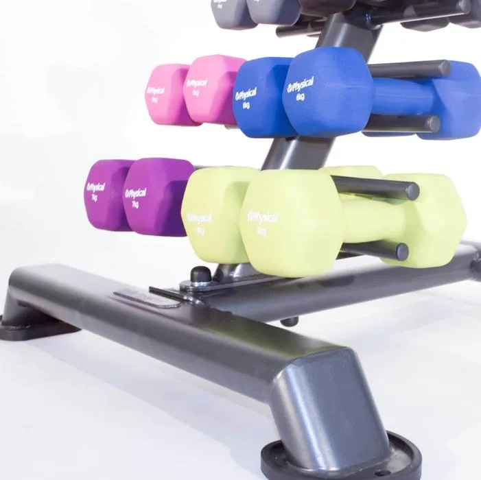 Dumbbell Storage Tier with 10 Pairs of Neo-Hex Dumbbels