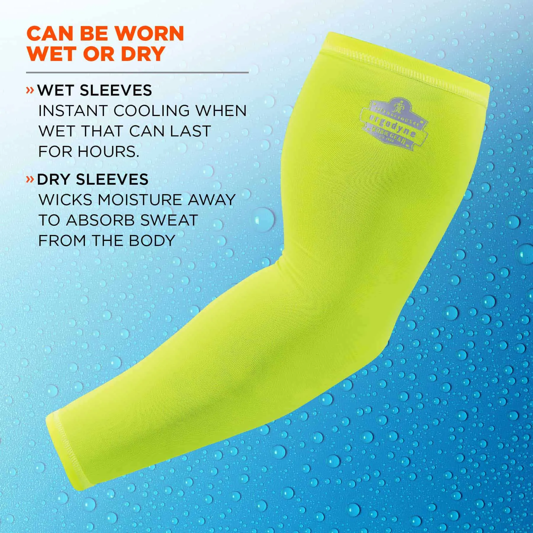 Ergodyne 12286 6690 2XL Lime Cooling Arm Sleeves - Performance Knit