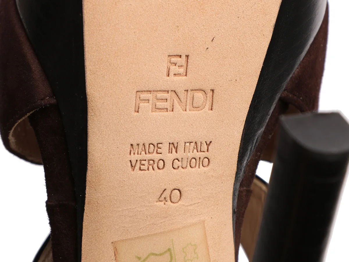 Fendi Black and Brown Butterfly Platform Pumps