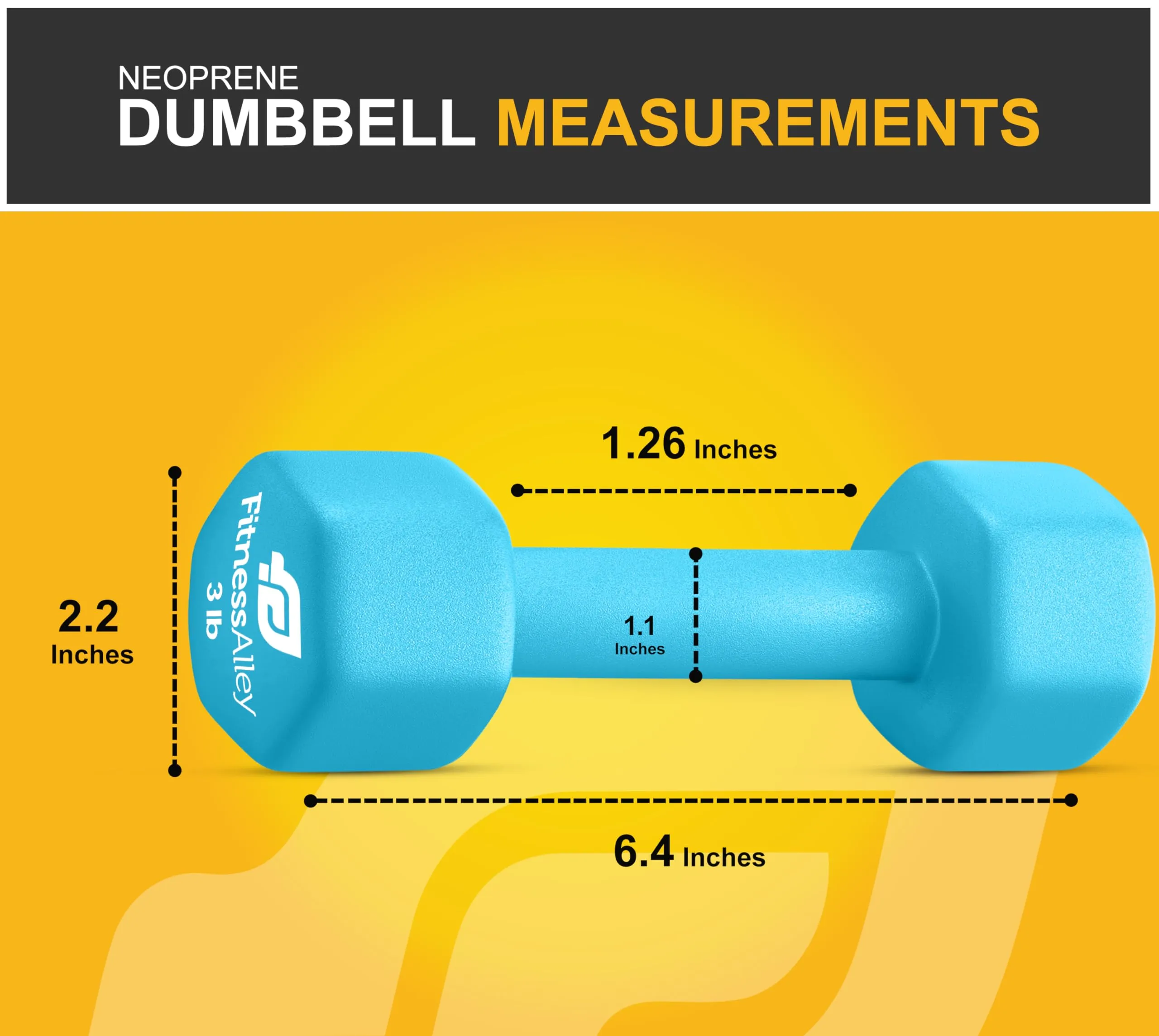 Fitness Alley 3lb Neoprene Dumbbell Set Non Slip Light Blue Hand Weights