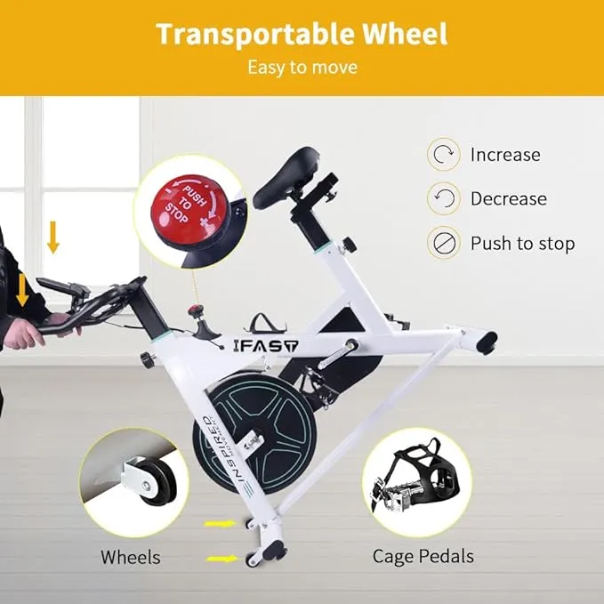 IFAST White Exercise Bike for Home