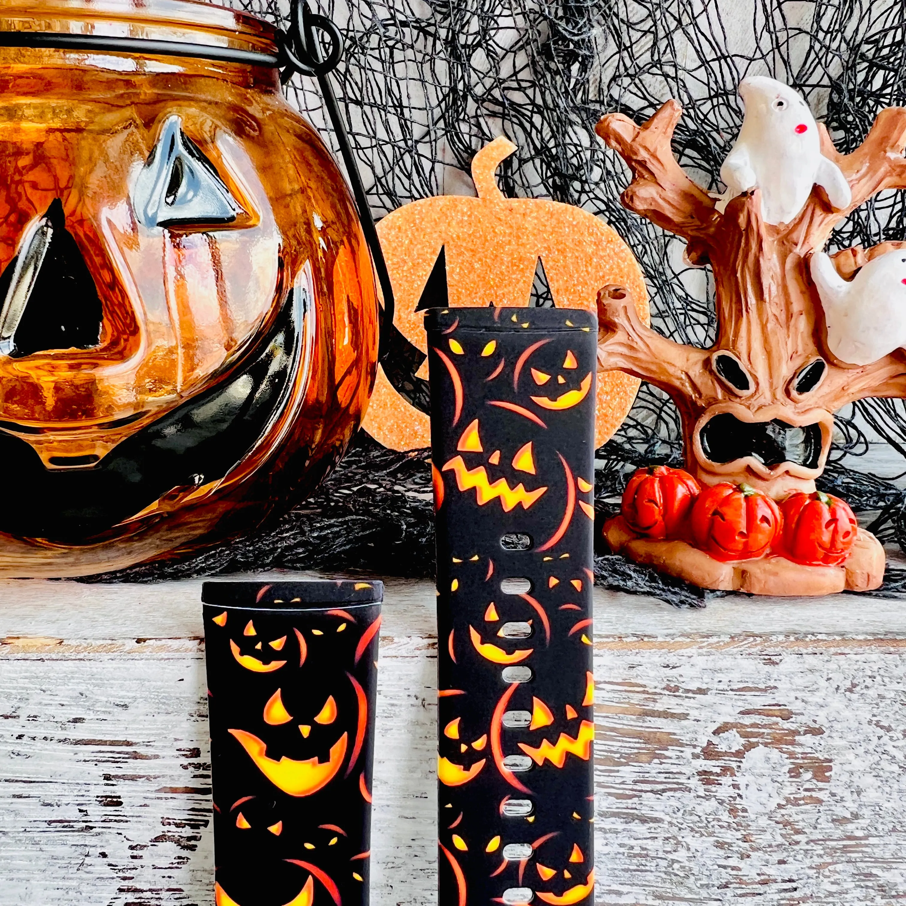 Jack-O-Lantern Print Silicone Band For Fitbit Versa 3/4/Sense