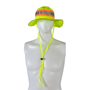 LRH-FB ANSI High Visibility Lime Full Brimmed Ranger Style Hats Sun Bucket Hat