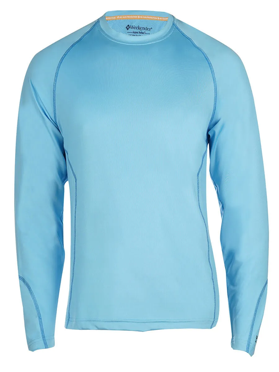 Men's Rashguard Swim Shirt - Aqua Solar Loose Fit Long Sleeve