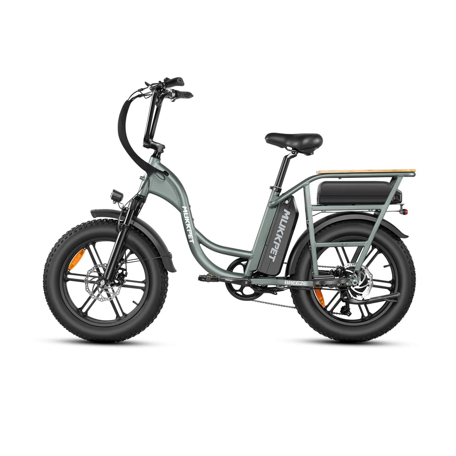 Mukkpet Breeze 750W 48V, Dual Battery, Step-Thru Cargo Utility Electric Bike