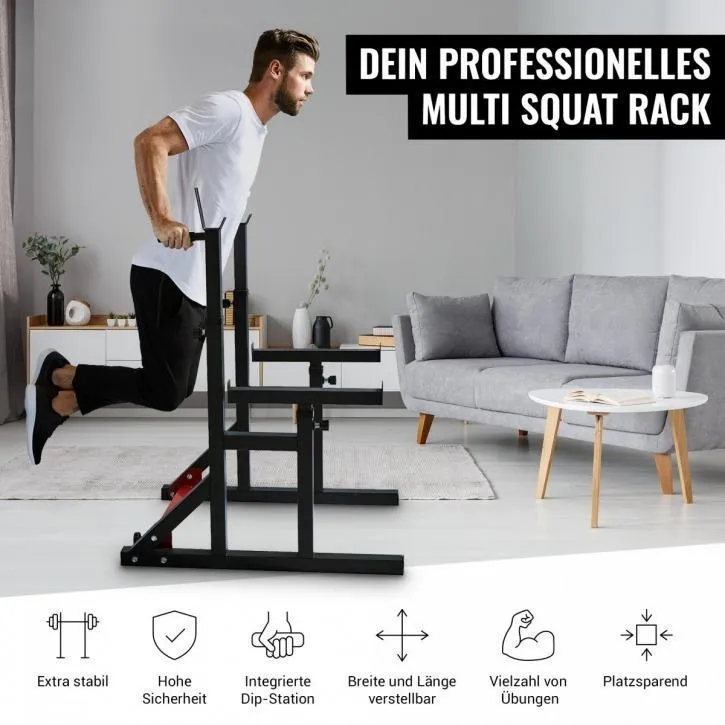 Multi Squat Rack with Adjustable Shelves