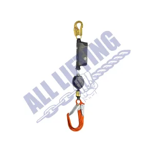 Peanut Single Self Retracting Lanyard with Snap Hook and Aluminum Scaff Hook (Type 2)