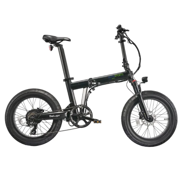 Qualisport 500W 48V Beluga Plus Dual Battery Option Foldable Fat Tire Electric Bike