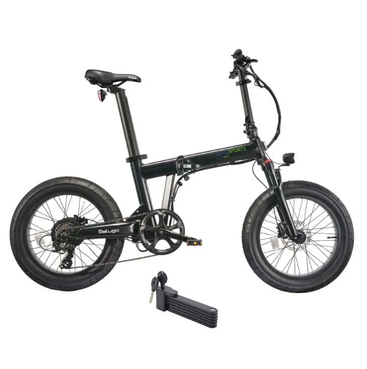 Qualisport 500W 48V Beluga Plus Dual Battery Option Foldable Fat Tire Electric Bike