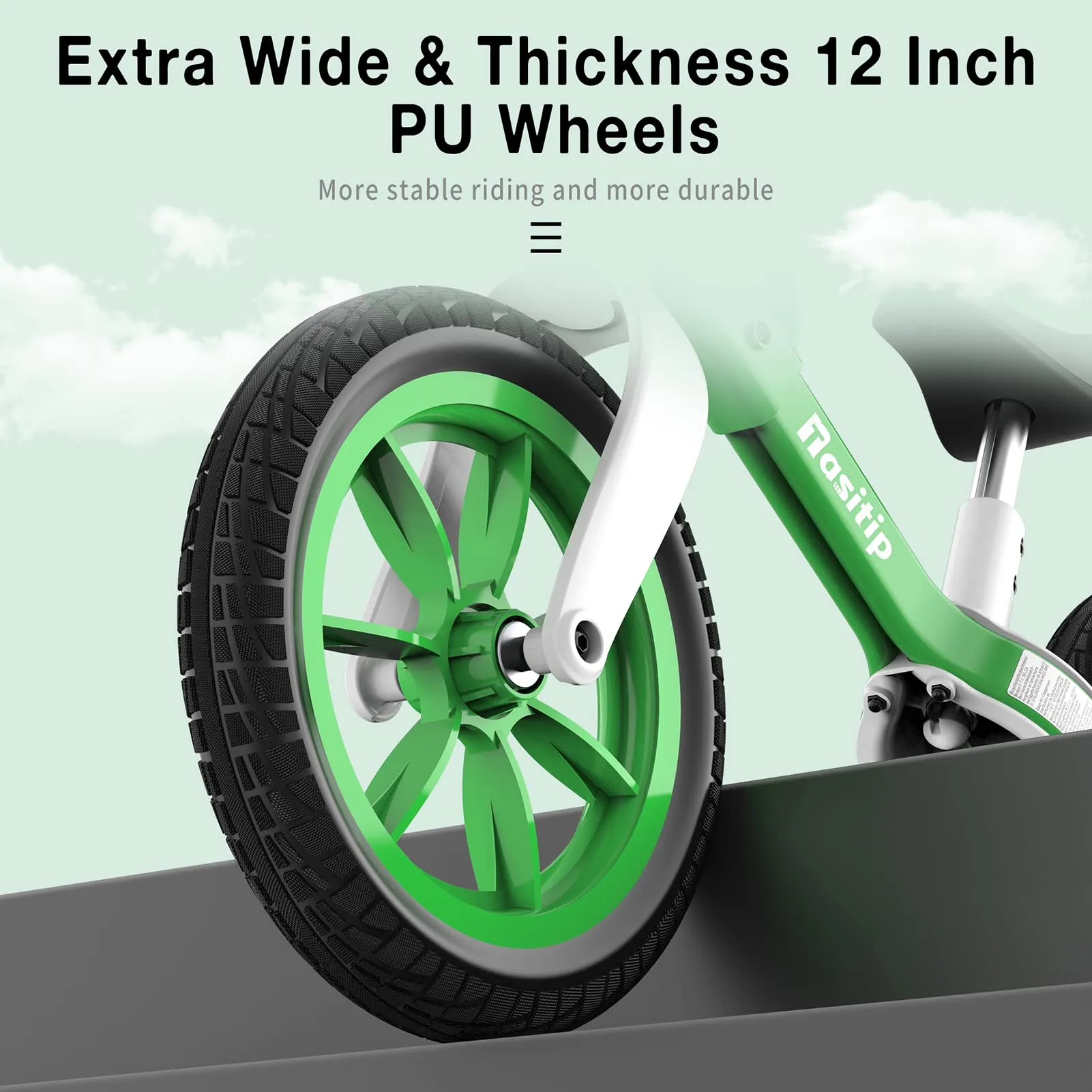 RCTOWN Kids Balance Bike 12-Inch Wheels Training Bike No Pedal Green