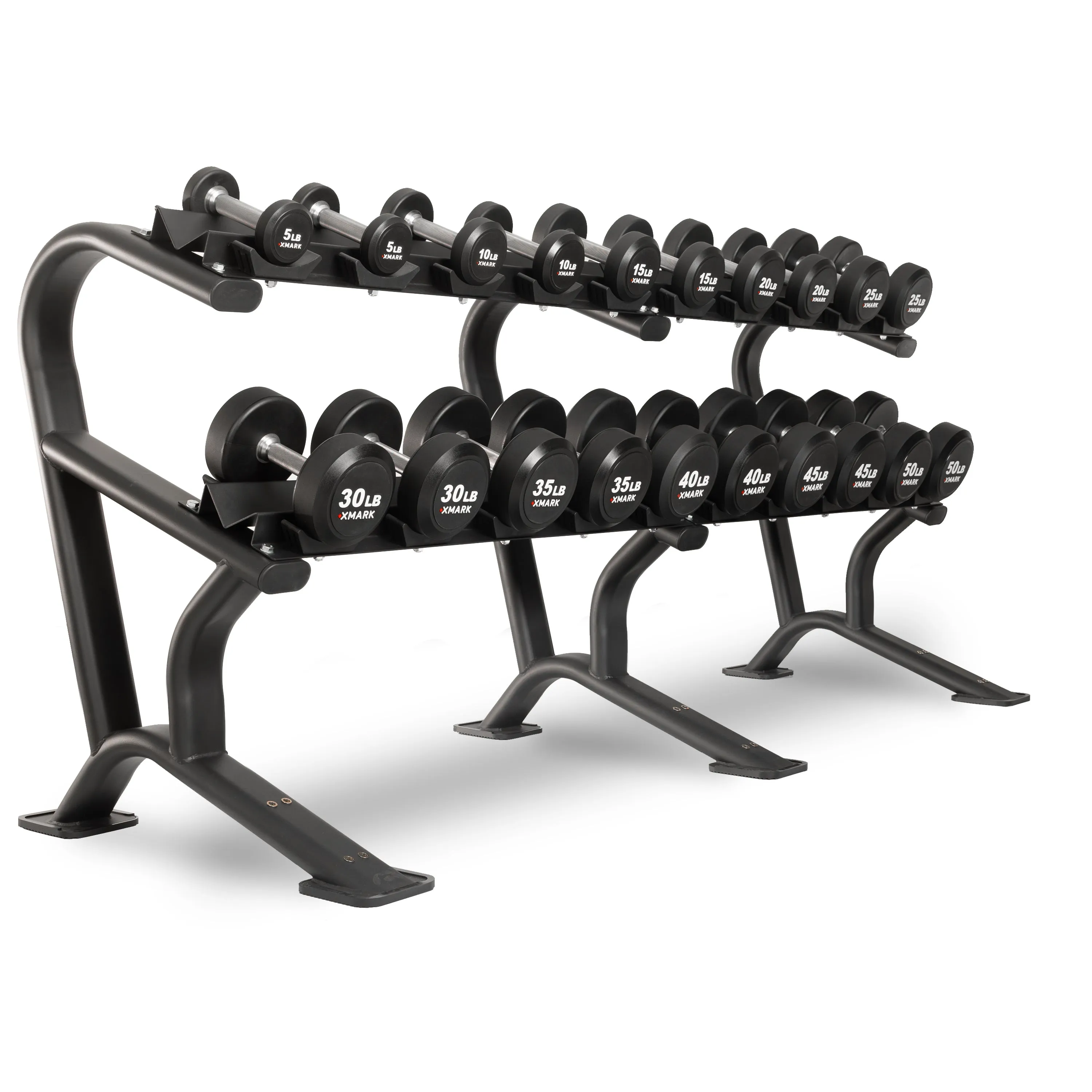 Round Commercial Urethane Dumbbells  (5-50 lb and 5-75 lb Sets)