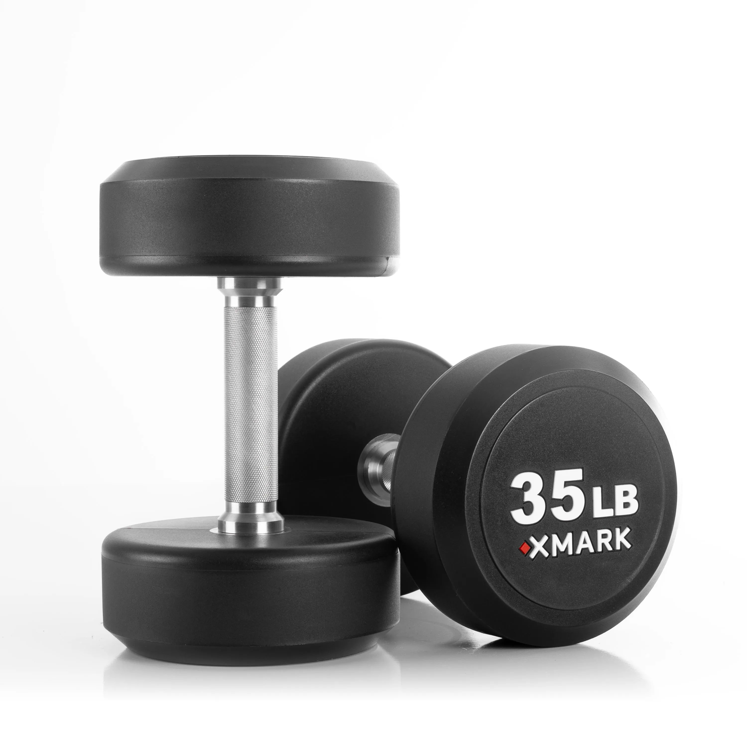 Round Commercial Urethane Dumbbells  (5-50 lb and 5-75 lb Sets)