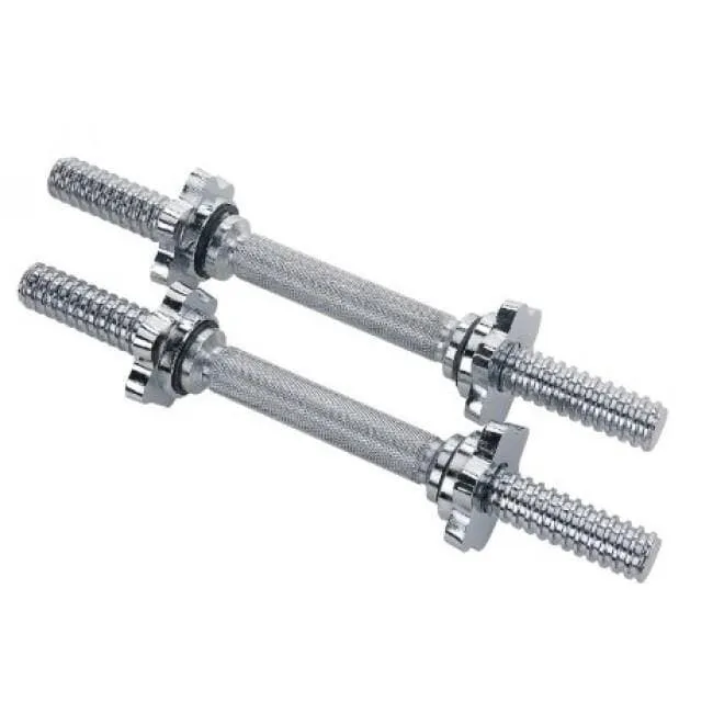 SALE: Solid Chromed 19" Standard Dumbbell Handles, 28mm with Spin lock Collar (PAIR)