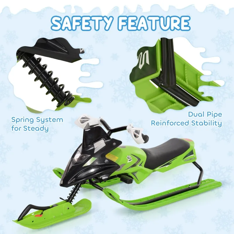 Soozier Snow Racer Sleds for Kids with Padded Rubber Seat - Green & Black